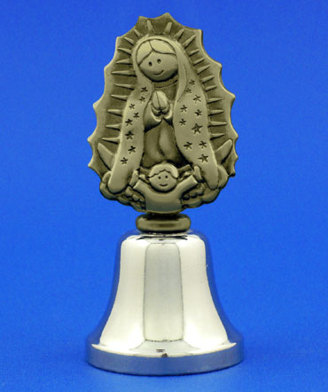 Campana virgen de pie caricatura relieve LV